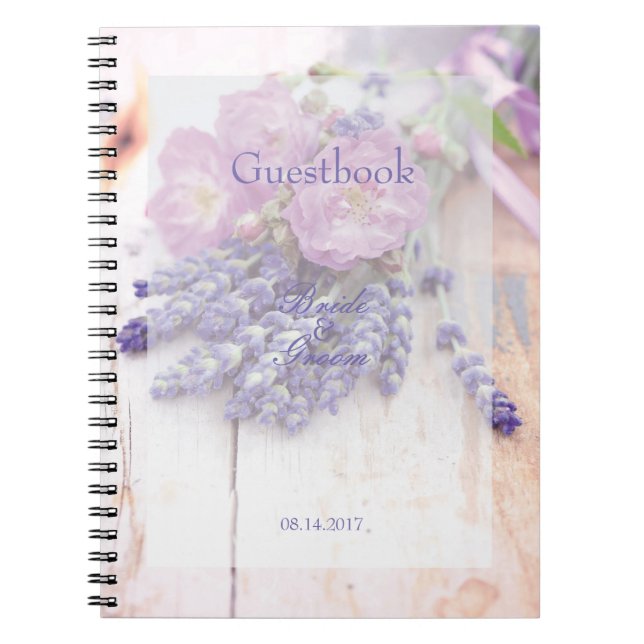 Caderno Espiral Livro de hóspedes de Rosa e Lavanda de Verão (Frente)