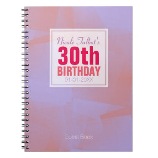 Caderno Espiral Livro de hóspedes do aniversário de 30 anos abstra