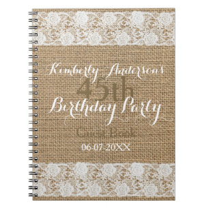 Caderno Espiral Livro de hóspedes do aniversário de serapilheira