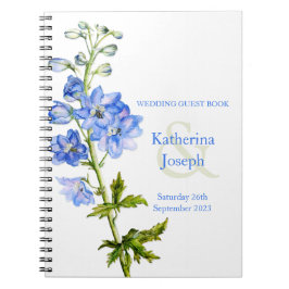 Caderno Espiral Livro de hóspedes do Delphinium blue