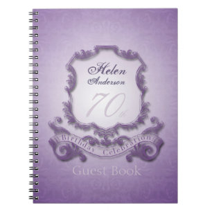 Caderno Espiral livro de hóspedes do quadro do vintage da