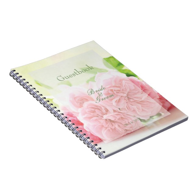 Caderno Espiral Livro de hóspedes do Rosa de Verão Rosa Elegante (Lado Direito)