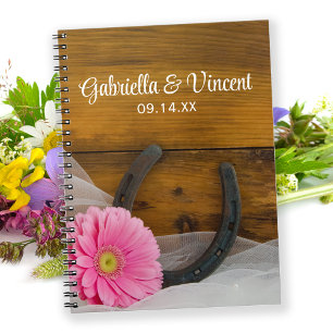 Caderno Espiral Livro de hóspedes ocidental em ferradura do
