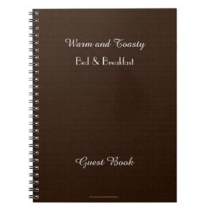 Caderno Espiral Livro de hóspedes rústico de B&B, serapilheira d