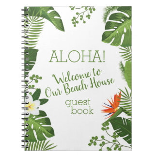 Caderno Espiral Livro de hóspedes tropical do arrendamento das