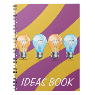 Caderno Espiral Livro de Ideias de Lâmpada Incandescente