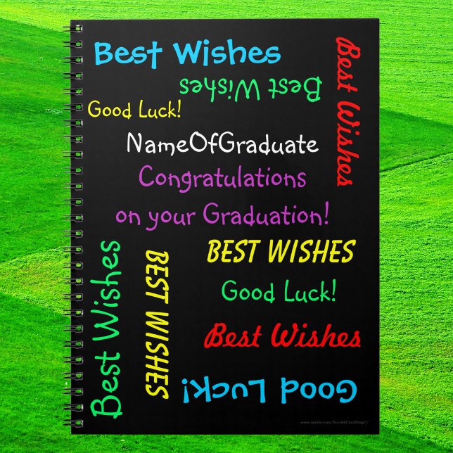 Caderno Espiral Livro de Memória para Graduação, Álbum FUN, Preto (Criador carregado)