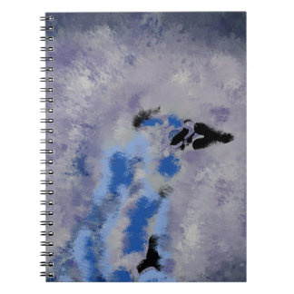Caderno Espiral Livro de nota azul do pássaro