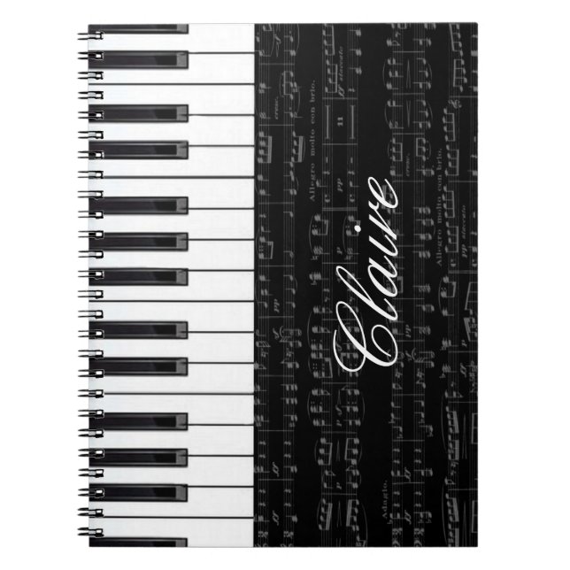 Caderno Espiral Livro de nota do teclado (Frente)