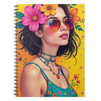 Caderno Espiral Livro de Nota Espiral com design floral
