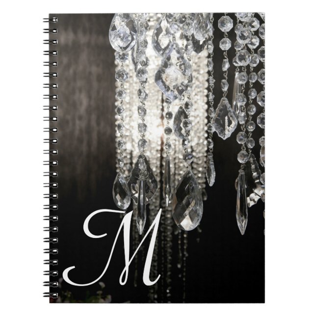 Caderno Espiral Livro de Nota Inicial do Crystal Chandelier Chic (Frente)