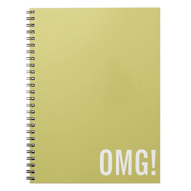 Caderno Espiral Livro de nota personalizado OMG verde (Frente)
