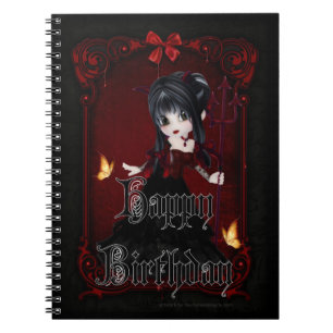 Caderno Espiral Livro de Notas de Aniversário Feliz da Menina do G