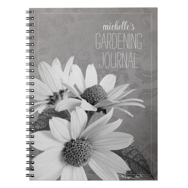 Caderno Espiral Livro de Notas de Diário de Jardim Personalizado d (Frente)