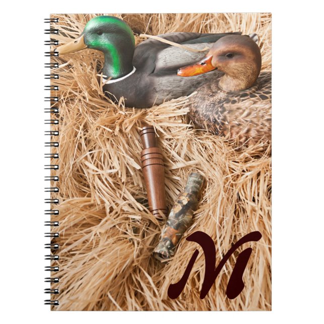 Caderno Espiral Livro de Notas Iniciais do Duck Call Mallard Drake (Frente)