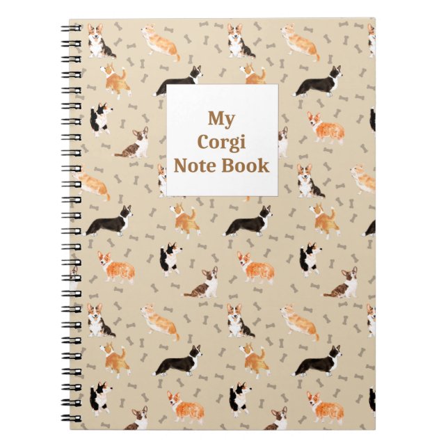 Caderno Espiral Livro de Notas Misturado de Corgi (Frente)