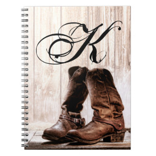 Caderno Espiral Livro de Notas Personalizado Boot Country Rustic W