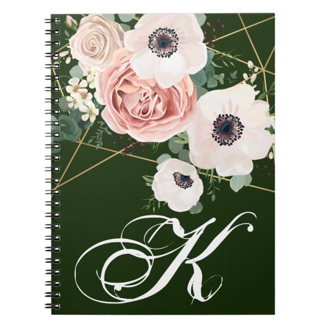 Caderno Espiral Livro de Notas Personalizado Rosa Hunte de Jardim  (Frente)