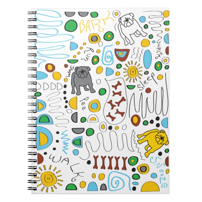 Caderno Espiral Livro de Notebooks Espirais Bulldog (Frente)