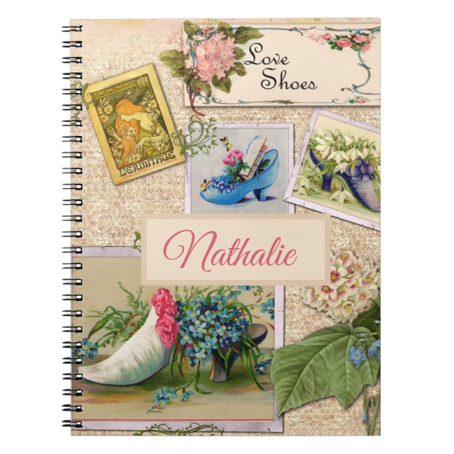 Caderno Espiral Livro de raspagem rosa floral russo (Frente)