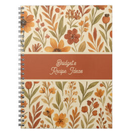 Caderno Espiral Livro de Receitas Botânicas Colheita Dourada + Nom