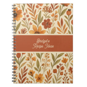 Caderno Espiral Livro de Receitas Botânicas Colheita Dourada + Nom