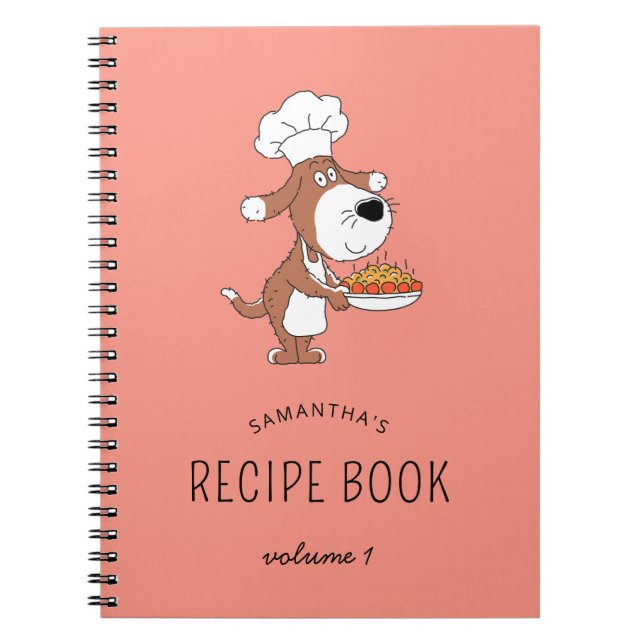 Caderno Espiral Livro de Receitas Familiares de Cachorro-Cachorro  (Frente)