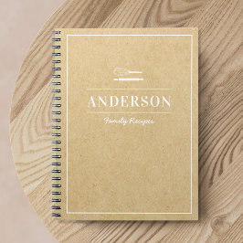 Caderno Espiral Livro de Receitas Familiares Personalizadas Rustic