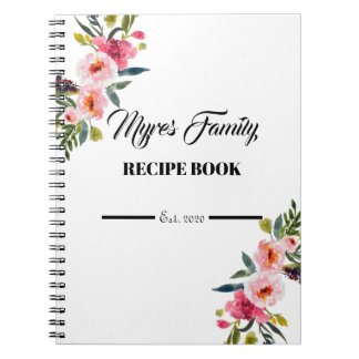 Caderno Espiral livro de receitas florais