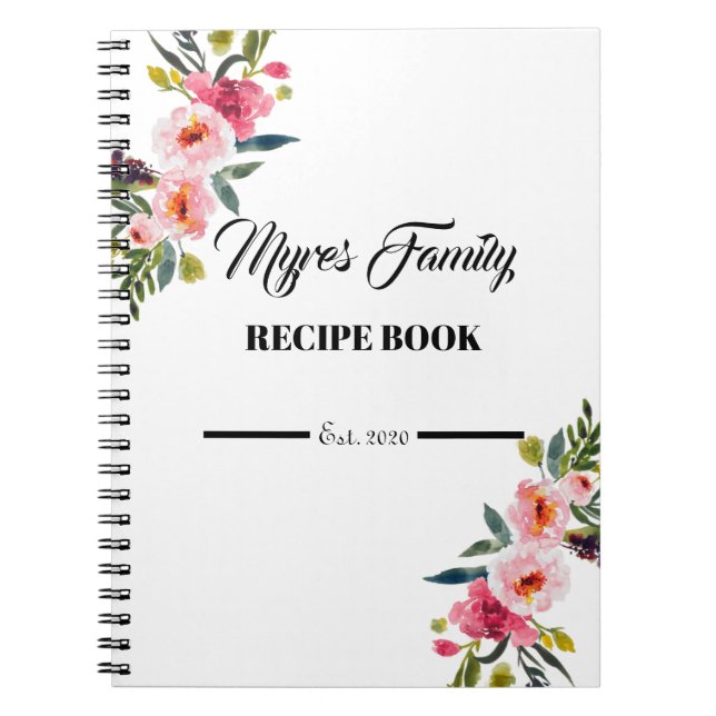 Caderno Espiral livro de receitas florais (Frente)