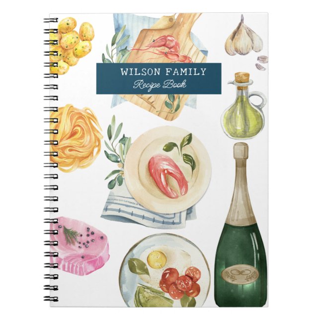 Caderno Espiral Livro de Receitas Personalizadas da Família do coz (Frente)