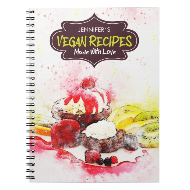Caderno Espiral Livro de Receitas Personalizadas, Receitas Vegan F (Frente)