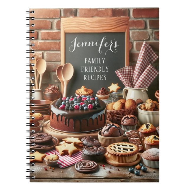 Caderno Espiral Livro de receitas personalizado (Frente)