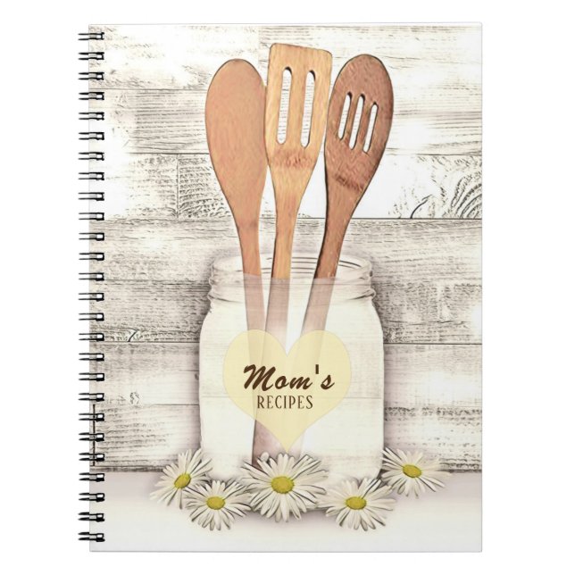 Caderno Espiral Livro de receitas personalizado do Mães (Frente)