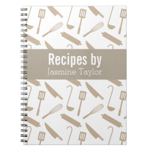Caderno Espiral Livro de Receitas Utensílios Modernos de Cozinha