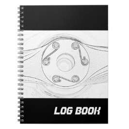 Caderno Espiral Livro de Registro de Voo do Propulsor Negro e Bran