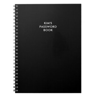 Caderno Espiral Livro de Senha Preto Personalizado