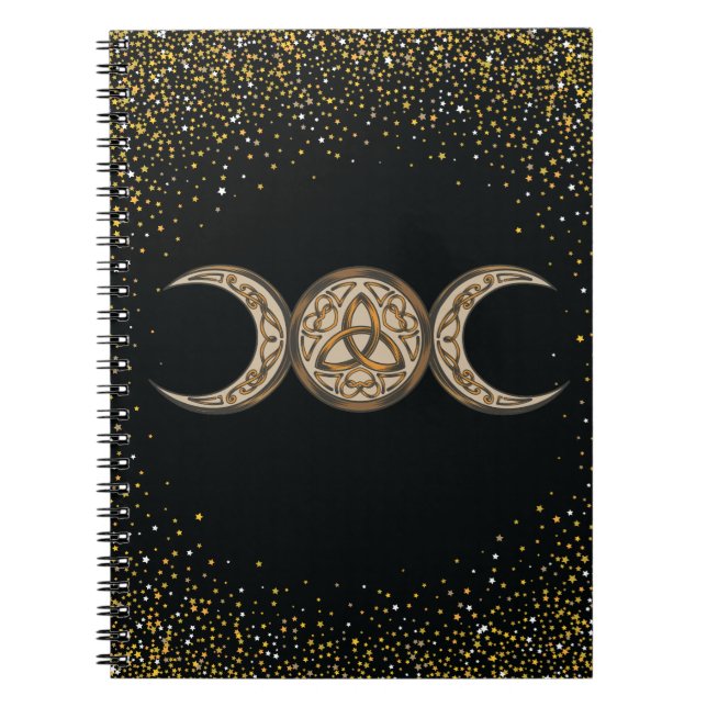 Caderno Espiral Livro de Sombras Celta Lua Tripla/Deusa Tripla (Frente)
