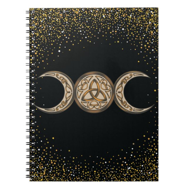 Caderno Espiral Livro de Sombras Lua Tripla Celta/Deusa Tripla  (Frente)