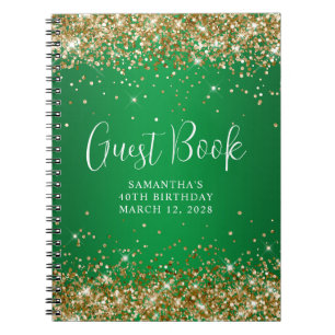Caderno Espiral Livro de Visitantes de Aniversário de 40 anos Glit