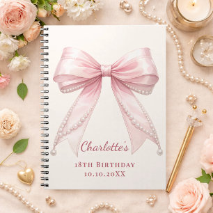 Caderno Espiral Livro de visitas Arco de aniversário pérolas marfi