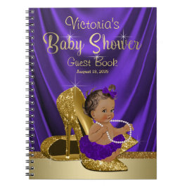 Caderno Espiral Livro de visitas de baby shower da princesa bailar