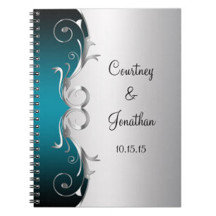 Caderno Espiral Livro de Visitas de Casamento com Redemoinhos Prat