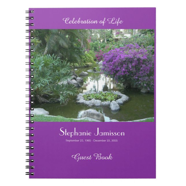 Caderno Espiral Livro de Visitas de Celebração de Vida, Flores Rox (Frente)