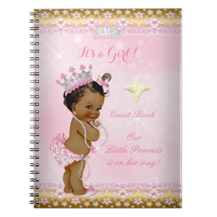 Caderno Espiral Livro de Visitas Princesa Chá de Bebê Rosa Menina