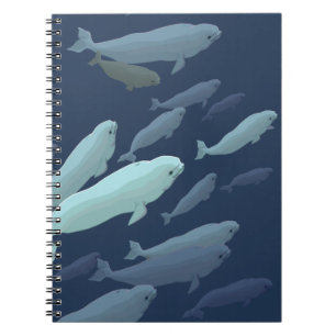 Caderno Espiral Livro Diário de Arte de Baleia de Baleias Beluga
