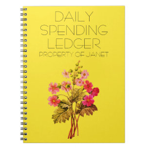 Caderno Espiral Livro Financeiro Primário de Razão de Gastos Diári