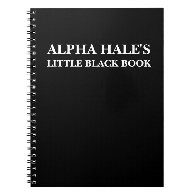 Caderno Espiral Livro Negro de Alfa Hale (personalizável) (Frente)