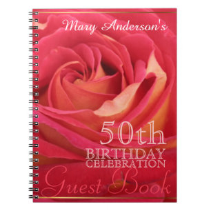 Caderno Espiral Livro Personalizado de Convidados de Celebração