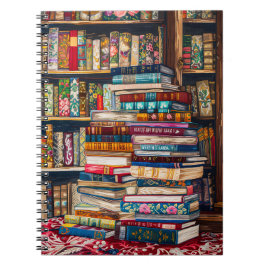 Caderno Espiral Livros bordados Bonito Notebook e Diário